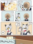 anthro canid canine classroom clothing comic dialogue female fox group human ilica male male/female mammal school school_uniform uniform