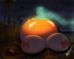 anthro avian aydry_hunter beak belly belly_inflation big_belly big_breasts bird breast_expansion breasts canid canine canis deer domestic_dog duo expansion farm female female/female food fruit ghost hair halloween hi_res holidays huge_belly huge_breasts hyper hyper_belly hyper_breasts hyper_inflation immobile inflation jack-o'-lantern jackie_shay mammal mixed_breed nipples plant pumpkin pumpkin_belly red_hair rexton_industries shay_feral_(artist) spirit utonagan