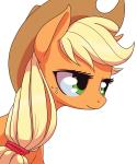 2014 5:6 applejack_(mlp) blonde_hair clothing digital_media_(artwork) earth_pony equid equine female feral freckles friendship_is_magic fur green_eyes hair hasbro hat headgear headwear horse mammal my_little_pony orange_body orange_fur pony quadruped simple_background solo stoic5 white_background