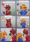 absurd_res angry anthro cheetah clothing comic duo english_text eye_contact felid feline female giraffid hi_res ituri_(liryal) kissing liryal looking_at_another male male/female mammal okapi savanna_(liryal) soccer_player soccer_uniform sportswear text uniform yelling yelling_at_another young