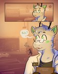 anthro chalkboard classroom clothing coat comic deer duo female hi_res kellsmiley kelly_smiley lab_coat male male/female male_focus mammal school sergal seth_(odiseth) topwear