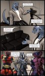 2024 3d_(artwork) 5_fingers abs absurd_res anthro athletic athletic_anthro athletic_male balls black_mamba blue_body blue_scales bottomless bottomless_anthro bottomless_male bottomwear camera casting_couch claws clothed clothed_anthro clothed_male clothing comic crossed_arms dialogue digital_media_(artwork) elapid_(snake) english_text erection fangs finger_claws fingers furniture genitals group hi_res humanoid_hands inside jacket khan_(atoastedorange) male mamba multicolored_body multicolored_scales navel nude nude_anthro nude_male open_mouth open_smile pants partially_clothed partially_clothed_anthro partially_clothed_male penis petruz_(copyright) purple_body purple_scales reindeerviking reptile scales scalie shirt smile snake sofa source_filmmaker_(artwork) speech_bubble standing teeth text topwear trio tripod video_camera