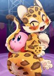 2022 anthro areola big_butt blush bodily_fluids breasts butt clawroline countershading dagasi duo felid feline female hi_res huge_butt kirby kirby_(series) kirby_and_the_forgotten_land leopard mammal nintendo nipples nude pantherine pink_areola pink_nipples sweat thick_thighs waddling_head wide_hips