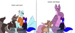 Rating: s
ID: 5261802
Date: 2024-12-24 00:07:24 -0500
Status: active
Score: 4
absurd_res anthro bench binturong bloop_(tacokurt) blue_body blue_fur bog_leech_(species) bogroo bottomless bottomwear brown_body brown_fur bryce_(caudle) canid canine canis clothed clothing clouded_leopard coat digital_media_(artwork) dreadlocks elbows_on_table eyewear eyewear_on_head felid fur gastropod goggles goggles_on_head group hair hi_res hybrid jayme_universe kangaroo latex latex_creature leopard living_latex long_tail macropod male male/male mammal marsupial mollusk monster murid murine nude nzuri_(caudle) octoroo pantherine popeye_arms pouch_(anatomy) purple_body purple_eyes purple_hair rat rodent shirt simple_background sitting size_difference smile t-shirt tail text thick_tail topwear trio viverrid wolf zucker_(sheeptastic) post #5261802