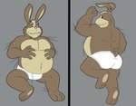 2024 anthro butt clothing dakimakura dakimakura_design gigizadragon hi_res lagomorph leporid male mammal mature_male multiple_images nintendo overweight overweight_male peppy_hare pink_nose rabbit solo star_fox underwear