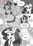 anthro anthrofied biped breasts clothed clothing comic dialogue duo english_text equid equine eyelashes female friendship_is_magic hair hasbro hi_res horn mammal monochrome my_little_pony mythological_creature mythological_equine mythology open_mouth pegasus pia-sama pupils rainbow_dash_(mlp) rarity_(mlp) smile swimwear text thick_thighs unicorn wings