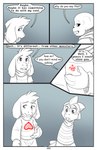 absolutedream absurd_res asriel_dreemurr bone border comic dialogue digital_media_(artwork) english_text group hi_res humanoid monochrome monster_kid sans_(undertale) skeleton text trio undertale undertale_(series) white_border