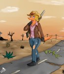Rating: s
ID: 5581952
Date: 2025-05-18 17:52:26 -0400
Status: active
Score: 3
2024 5_fingers absurd_res acrocanthosaurus anthro artist_name black_clothing black_gloves black_handwear blonde_hair bottomwear brown_clothing brown_jacket brown_topwear carcharodontosaurid cavemanon_studios clothing collared_shirt cosplay cowboy_hat cowgirl_outfit crossover crossover_cosplay denim denim_bottomwear denim_clothing derp_eyes detailed_background dinosaur dress_shirt eyelashes fallout female fingers gloves grey_eyes gun hair handwear hat headgear headwear heather_(snoot_game) hi_res jacket jacket_ignites jeans jewelry microsoft necklace open_mouth open_smile orange_body orange_scales outside pants patch_(fabric) pattern_clothing pattern_shirt pattern_topwear plaid plaid_clothing plaid_shirt plaid_topwear prehistoric_species ranged_weapon reptile road rose_of_sharon_cassidy scales scalie shirt short_hair shotgun smile snaggle_tooth snoot_game snout soda_bottle solo text theropod topwear torn_bottomwear torn_clothing torn_jeans torn_pants walking wasteland watermark weapon post #5581952