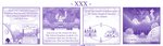 4koma ambiguous_gender base_one_layout comic dialogue disaster_dragon dragon duo english_text feral four_frame_image goo_creature hi_res monochrome musical_note musical_symbol mythological_creature mythological_scalie mythology one_row_layout potion potion_bottle purple_theme scalie speech_bubble symbol text vavacung wings