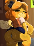 3:4 ambiguous_gender anal anal_penetration animal_crossing anthro anus areola big_butt biped blush bottomwear butt buttplug buttplug_in_ass buttplug_insertion canid canine canis clothed clothing domestic_dog duo ejavox female fur hi_res huge_butt isabelle_(animal_crossing) looking_back mammal nintendo no_underwear object_in_ass penetration plug_(sex_toy) plug_insertion sex_toy sex_toy_in_ass sex_toy_insertion shih_tzu skirt smile solo_focus thick_thighs toy_dog yellow_body yellow_fur