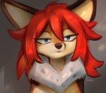 2022 artist_name blue_eyes canid canine digital_media_(artwork) fennec_fox fox fur hair hyilpi ilpion_(hyilpi) light lighting mammal red_hair shaded solo tan_body tan_fur true_fox