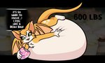 anthro bat belly big_belly cupcake dialogue dust:_an_elysian_tail eating female fidget_(elysian_tail) food fur green_eyes growth_drive hi_res huge_belly hyper hyper_belly immobile inflation lying_on_self mammal navel nimbat open_mouth orange_body orange_fur overweight pompuffy_(artist) resting_on_belly smile solo stuffing tail text weight_gain white_body white_fur wings