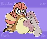 1upgobbo 2023 2_toes ambiguous_gender anthro avian balls beak big_penis bird brown_body brown_feathers disembodied_penis duo english_text erection feathers feet feet_on_penis foot_fetish foot_play footjob generation_1_pokemon genitals grey_balls grey_penis hi_res humanoid_genitalia humanoid_penis looking_at_genitalia looking_at_penis male male/ambiguous multicolored_body multicolored_feathers nintendo number penis pidgeotto pokemon pokemon_(species) purple_background sex simple_background sitting soles talons text toes two-footed_footjob two_tone_body two_tone_feathers watermark