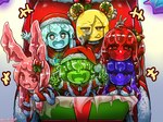 absurd_res addy_(morbidlycutecrunch) animal_humanoid benni_(morbidlycutecrunch) blue_body chiyo_(morbidlycutecrunch) christmas christmas_clothing christmas_headwear clothing costume female goo_creature goo_humanoid green_body group hair happy hat head_out_of_frame headgear headwear heart_eyes heart_symbol hi_res holidays human humanoid hybrid ichika_(morbidlycutecrunch) lagomorph lagomorph_humanoid leporid_humanoid long_hair looking_at_viewer male mammal mammal_humanoid morbidlycutecrunch pink_body purple_body rabbit_humanoid red_body rena_(morbidlycutecrunch) santa_claus santa_costume santa_hat shizu_(morbidlycutecrunch) smile snow yellow_body