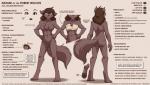 2019 7:4 adobe_photoshop_(artwork) angry anthro arm_tuft athletic athletic_anthro athletic_female barefoot black_pawpads bottomless breasts brown_body brown_eyes brown_fur brown_hair butt canid canine canis casual_nudity cheek_tuft chest_tuft chest_wraps clothed clothing colored conditional_dnp digital_media_(artwork) elbow_tuft english_text facial_tuft featureless_breasts featureless_crotch feet female fluffy fluffy_tail fur grey_eyes hair hands_on_hips heterochromia hi_res keidran long_hair long_tail looking_at_viewer mammal mentioned_character model_sheet natani navel nude pawpads paws pubic_mound shoulder_tuft simple_background smile smirk solo standing tail text tom_fischbach trans_(lore) trans_man_(lore) tuft twokinds url wolf wraps zen_(twokinds)