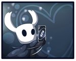 ambiguous_gender animal_humanoid arthropod arthropod_humanoid azura_inalis black_body black_eyes black_skin border cape card card_game clothed clothing empty_eyes featureless_hands gaming hi_res hollow_knight humanoid insect insect_humanoid mouthless reaction_image solo team_cherry the_knight_(hollow_knight) uno vessel_(species) white_border