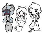 blush bone clothing construct crown dress female ghost ghost_princess golem_princess group hair headgear jewish_mythology larro mythological_creature mythological_golem mythology not_furry princess royalty shy skeleton skeleton_princess spirit towergirls undead