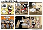 2014 assassin's_creed clothing comic computer dialogue domestic_cat electronics english_text felid feline felis female five_frame_image gamercat_(character) hay hay_bale heart_symbol humor male mammal melee_weapon open_mouth samantha_whitten sword templar text the_gamercat the_truth ubisoft url weapon