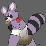 1:1 anthro clothed clothing diaper feces hi_res indigo_park male mammal mascot_horror procyonid raccoon rambley_raccoon simple_background soiled_diaper solo unclean_diaper used_diaper wearing_diaper yourfur