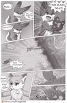 ambiguous_gender anthro avian backpack bell bird canid canine collar comic dialogue english_text forest fox hi_res iradeon mammal nia_(senz) plant river sean_(senz) senz text tree url