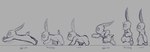 alien all_fours ambiguous_gender animated anthro big_eyes dikpuzzy english_text hi_res long_arms long_ears moon_mite running short_legs short_playtime short_tail solo tail text walking