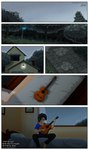 2023 absurd_res acoustic_guitar adolescent bed building clothed clothing comic detailed_background digital_drawing_(artwork) digital_media_(artwork) english_text eyewear furniture glasses grass guitar hi_res house human inside jin_yorushika male mammal multiple_scenes musical_instrument nature outside piporete plant plucked_string_instrument raining right_to_left scenery signature solo string_instrument text tree url water wet young