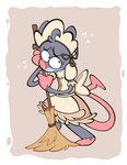 anthro circusoflemurs clothing dress female hi_res maid_uniform mammal mouse murid murine rodent scared solo uniform