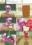 absurd_res big_macintosh_(mlp) cheerilee_(mlp) classroom clitoris clothing comic crotch_breasts dock_(anatomy) duo earth_pony equid equine eyes_closed female feral footwear friendship_is_magic furniture genitals hasbro hi_res horse jbond kissing legwear lying male male/female mammal my_little_pony nipples on_back pattern_clothing pattern_footwear pattern_legwear pattern_socks pony pussy reading russian_text school sex socks striped_clothing striped_footwear striped_socks stripes striptease table tail teats text