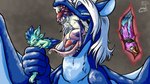 16:9 4_ears anthro anthro_prey avali avian avian_feet beak biped bird blitzstoat_(gyro) blue_body blue_eyes blue_feathers blue_scales bodily_fluids clothing countershading dewclaw digitigrade dragon drooling esophagus feathered_crest feathered_wings feathers female female_pred female_prey feral feral_pred galliform green_body green_eyes gyro_feather gyrotech hair head_crest hi_res internal larger_pred luvashi male male_prey mammal markings multi_ear mustelid musteline mythological_creature mythological_scalie mythology oral_vore paws peafowl phasianid pink_body purple_body quadruped red_markings saliva scales scalie scarf silent_e stoat tail tail_feathers tan_body tongue tongue_out true_musteline vore weasel white_hair widescreen winged_arms wings