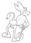 anthro anus butt butt_shot clothing concupisco hi_res jockstrap lombax male mammal monochrome ratchet_(ratchet_and_clank) ratchet_and_clank sketch solo sony_corporation sony_interactive_entertainment toony underwear