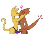 2013 4:3 anthro argonian bethesda_game_studios breast_size_difference breasts dildo duo erect_nipples eyes_closed felid female female/female gesture heart_symbol iamzavok interspecies katia_managan khajiit kiss_on_lips kissing mammal microsoft navel nipples nude oblivion prequel_adventure quill-weave scalie sex_toy small_breasts strapon surprise surprise_kiss tail tail_boner tail_gesture the_elder_scrolls