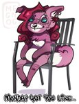 anthro bat-eared_fox blue_eyes bridge_piercing canid canine caption chair chibi ear_piercing ear_ring eyebrow_piercing facial_piercing female fox freckles furniture hair hi_res humor mammal megnog meme nose_piercing nuna_tozzi on_chair piercing red_hair ring_piercing scruffy silly sitting sitting_on_chair solo stripes what whiskers