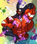 Rating: q
ID: 5421875
Date: 2025-03-09 09:32:50 -0400
Status: active
Score: 2
2023 alternate_species anthro black_nipples body_hair chest_hair covered_in_paint eyewear fierglief fierglief_(character) fur glasses grin hair hand_behind_head hand_on_hip hi_res huge_muscle lagomorph leporid looking_at_viewer male mammal markings nipples one_eye_closed paint_splatter rabbit red_body red_fur smile solo white_hair white_markings wink post #5421875
