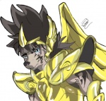 anthro armor canid canine canis cloth_(saint_seiya) headgear helmet male mammal saint_seiya signature solo toei_animation voshiket voshiket_(artist) wings wolf