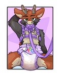 Rating: e
ID: 5549028
Date: 2025-05-04 17:17:13 -0400
Status: active
Score: 39
2024 anthro antlers bedroom_eyes bodily_fluids clothed clothing collar colored cookiebandit deer diaper fur genital_fluids green_eyes grey_body grey_fur hand_behind_head harness hi_res horn jackloric leash looking_at_viewer male mammal multicolored_body multicolored_fur narrowed_eyes orange_body orange_fur pacifier purple_background purple_collar purple_diaper purple_harness purple_leash purple_pacifier seductive simple_background sitting solo tan_body tan_fur unclean_diaper urine used_diaper wearing_diaper wet_diaper post #5549028