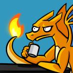 1:1 2017 black_outline blue_background cel_shading charizard coffee_mug container cup digital_drawing_(artwork) digital_media_(artwork) dragon feral fire frown furniture generation_1_pokemon half-length_portrait holding_container holding_cup holding_object humor icon katie_tiedrich lol_comments male membrane_(anatomy) membranous_wings meme multicolored_body mythological_creature mythological_scalie mythology nintendo orange_body outline parody pokemon pokemon_(species) portrait reaction_image scalie shaded side_view signature simple_background sitting solo stare table tail tan_body text too_early_for_this two_tone_body wings ಠ_ಠ