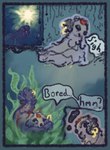 anthro comic crowspace dialogue ear_piercing english_text female floppy_ears hi_res light marine merfolk piercing sea seaweed solo split_form sunlight text toony undersea water