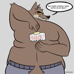 1:1 absurd_res anthro back_rolls belly belly_overhang big_belly bodily_fluids bottomwear butt canid canine canis clothing dreamworks english_text fattytober hi_res male male_anthro mammal mindof morbidly_obese mr._wolf_(the_bad_guys) note obese overweight overweight_male pants solo sweat sweatpants text the_bad_guys thick_arms weight_gain wolf