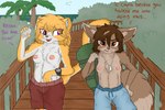 Rating: q
ID: 5632713
Date: 2025-06-10 10:44:10 -0400
Status: active
Score: 10
accessory anthro breasts canid canine casual_exposure chest_tuft claws clock clothed clothing dialogue digital_media_(artwork) dog_tags domestic_cat duo felid feline felis female fennec_fox flask fox hi_res jane_(lerasmel) kreed_(lerasmel) lerasmel male_swimwear_challenge mammal medium_breasts nature nature_background nipples nudist outside pupils purple_eyes sharp_teeth slit_pupils small_breasts smile swimwear teeth topless topless_anthro topless_female true_fox tuft watch wristwatch post #5632713
