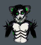 absurd_res alternative_fashion anthro aye-aye black_and_green ear_piercing ear_ring ear_stud goth greaserdemon hi_res lemur lich magic_user male mammal necromancer nipple_piercing nipples piercing primate ring_piercing solo spike_piercing strepsirrhine undead witch