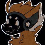 1:1 alpha_channel anthro brown_body brown_fur flat_colors fur headshot_portrait icon machine male outline portrait protogen ralnyx_the_protogen screen screen_face simple_background solo transparent_background vividje