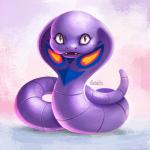 1:1 2016 ambiguous_gender arbok chibi digital_media_(artwork) digital_painting_(artwork) feral generation_1_pokemon looking_at_viewer nintendo pokemon pokemon_(species) reptile scalie serpentine snake_hood solo tsaoshin