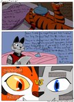 absurd_res anthro bed bottomless butt clothed clothing comic dialogue dreamworks duo_focus english_text felid female furniture group hi_res icepack kung_fu_panda leopard letter mammal master_po_ping master_tigress off_screen on_bed pantherine reading song_(kung_fu_panda) tail text the-killer-wc tiger trio under_covers