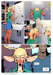 2020 5_fingers anthro antlers blonde_hair comic deer dialogue digital_media_(artwork) english_text eyelashes falcon_mccooper feet femboy fingers green_eyes hair horn jesse_(falcon_mccooper) male mammal mirror muscular muscular_male smile text url