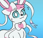 :3 absurd_res eeveelution female feral generation_6_pokemon hi_res naachi nervous nintendo pokemon pokemon_(species) simple smile solo sylveon