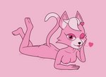 39coit anthro blowing_kiss breasts butt digital_media_(artwork) dipstick_tail felid feline felis female fur hair hand_on_face heart_symbol inner_ear_fluff katt_monroe looking_at_viewer lying mammal markings nintendo nipples on_front open_mouth pink_body pink_fur pinup pose simple_background solo star_fox tail tail_markings tuft white_body white_fur white_hair