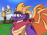 Rating: s
ID: 4920044
Date: 2024-07-15 04:01:37 -0400
Status: active
Score: 15
4:3 activision aged_up anthro anthrofied arthropod balloonist_spyro bust_portrait dragon dragonfly duo eyewear eyewear_on_head facial_hair fangs frill_(anatomy) glasses goggles goggles_on_head hi_res horn insect kerchief looking_at_viewer male multicolored_body mustache mythological_creature mythological_scalie mythology neck_spikes neckerchief neckwear poptevin portrait pronounced_browridge purple_body red_kerchief red_neckerchief scales scalie screencap screencap_background smile smiling_at_viewer sparx spyro spyro_the_dragon teeth three-quarter_view two_tone_body wings post #4920044