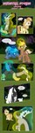 absurd_res alice_goldenfeather_(estories) anthro black_border blue_glow border chimera cutie_mark dialogue dirty discord_(mlp) draconequus equid equine estories everfree_forest fan_character female feral folded_wings friendship_is_magic frown glowing glowing_horn grass group growling hasbro hi_res hooves horn immobilization internal_dialogue looking_back magic male mammal mobius_(estories) my_little_pony mythological_creature mythological_equine mythology open_mouth outside pegasus plant raised_hoof rock sad tree unicorn wings yellow_glow