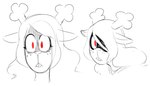 antlers buckteeth deer deltarune female freckles hi_res horn humanoid mammal multiple_images new_world_deer noelle_holiday red_eyes reindeer simple_background sketch solo sunibee tagme teeth undertale_(series) wide_eyed