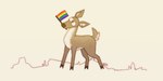 2:1 ambiguous_gender brown_body brown_fur countershading deer feral flag flag_(object) flag_in_mouth fur hi_res holding_flag holding_object lgbt_pride mammal pride_color_flag pride_colors quadruped rainbow_flag rainbow_pride_colors rainbow_pride_flag rainbow_symbol solo switchbit white_body white_countershading white_fur